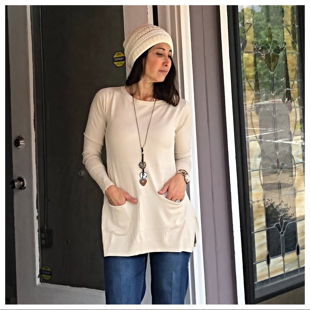 ✨LAST ONE ✨PARIS Silk L/sleeves pocket sweater - Picture 6 of 7